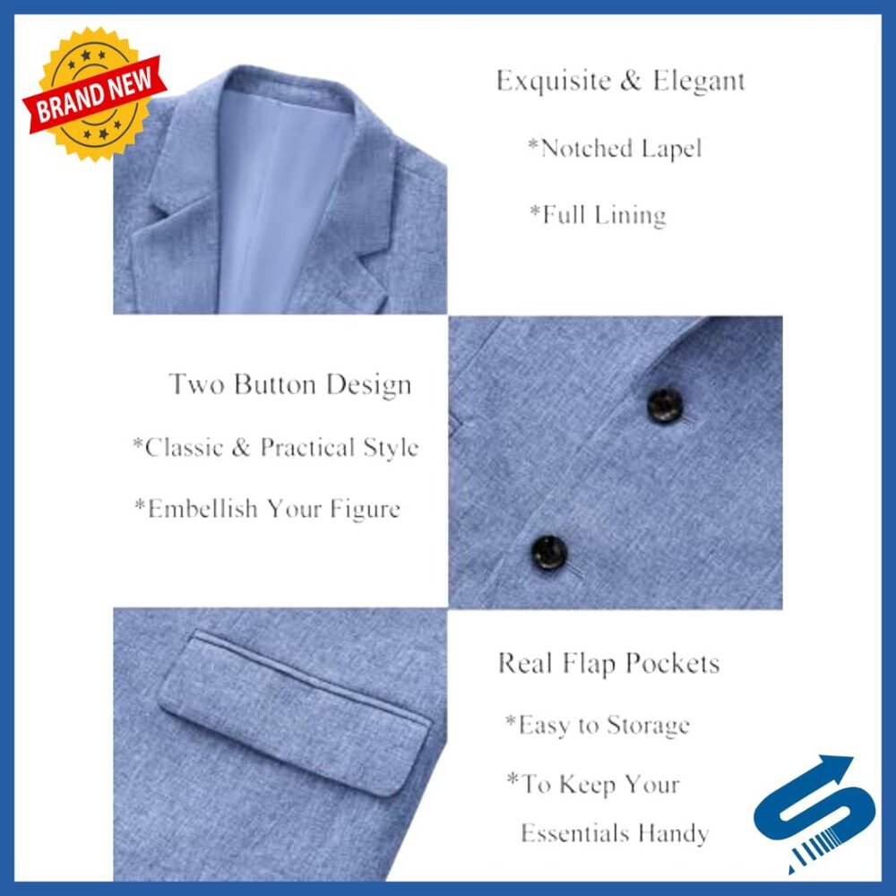 Lightweight Polyester Blazer Two Button Sport Coa… - image 6